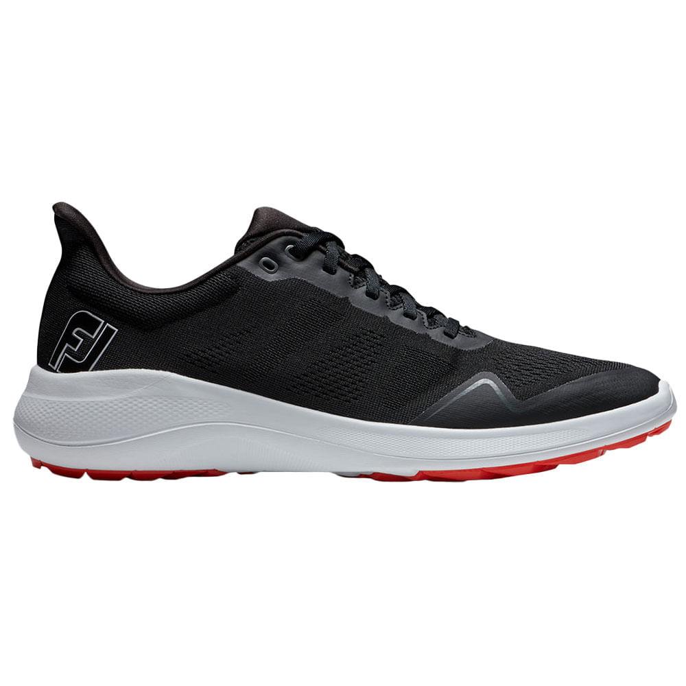 FootJoy Men's FJ Flex Golf Shoe Black/White/Red 10 Wide for sale