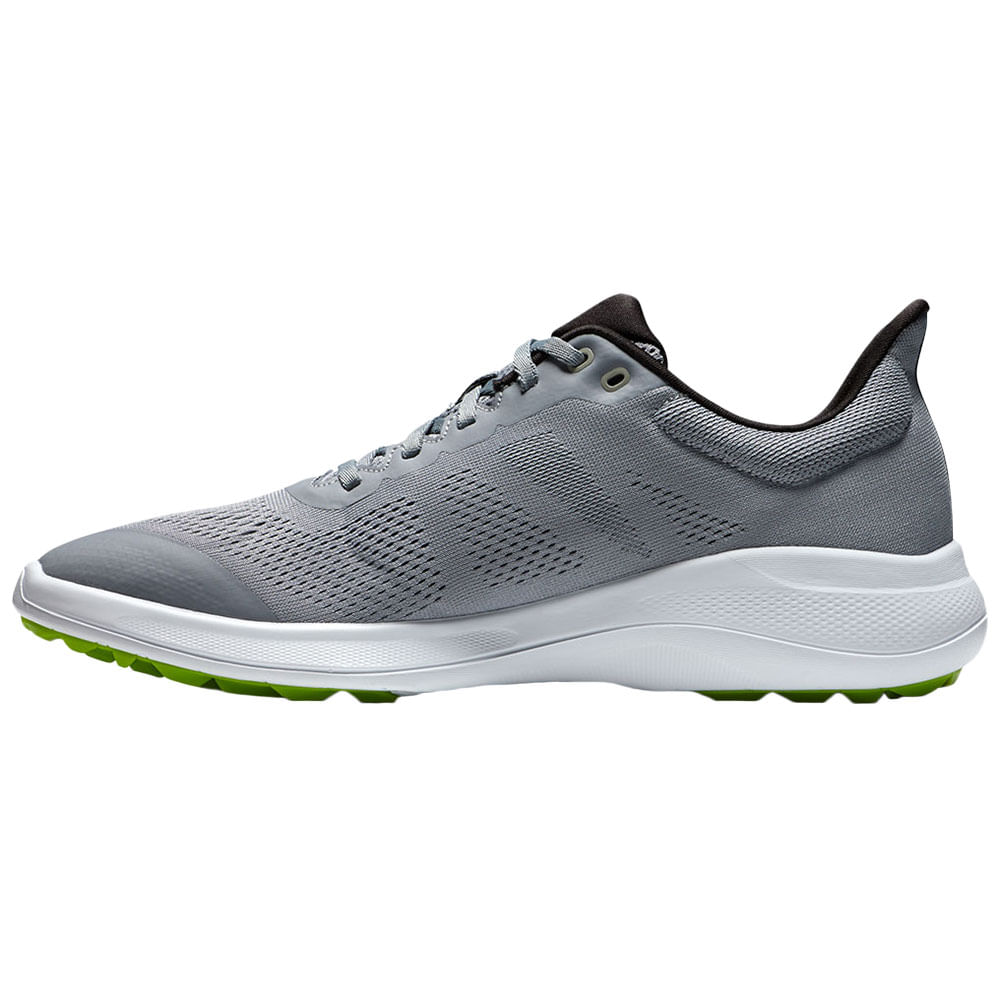 FootJoy Men's FJ Flex Golf Shoe Grey/White/Lime 10.5 Wide for sale