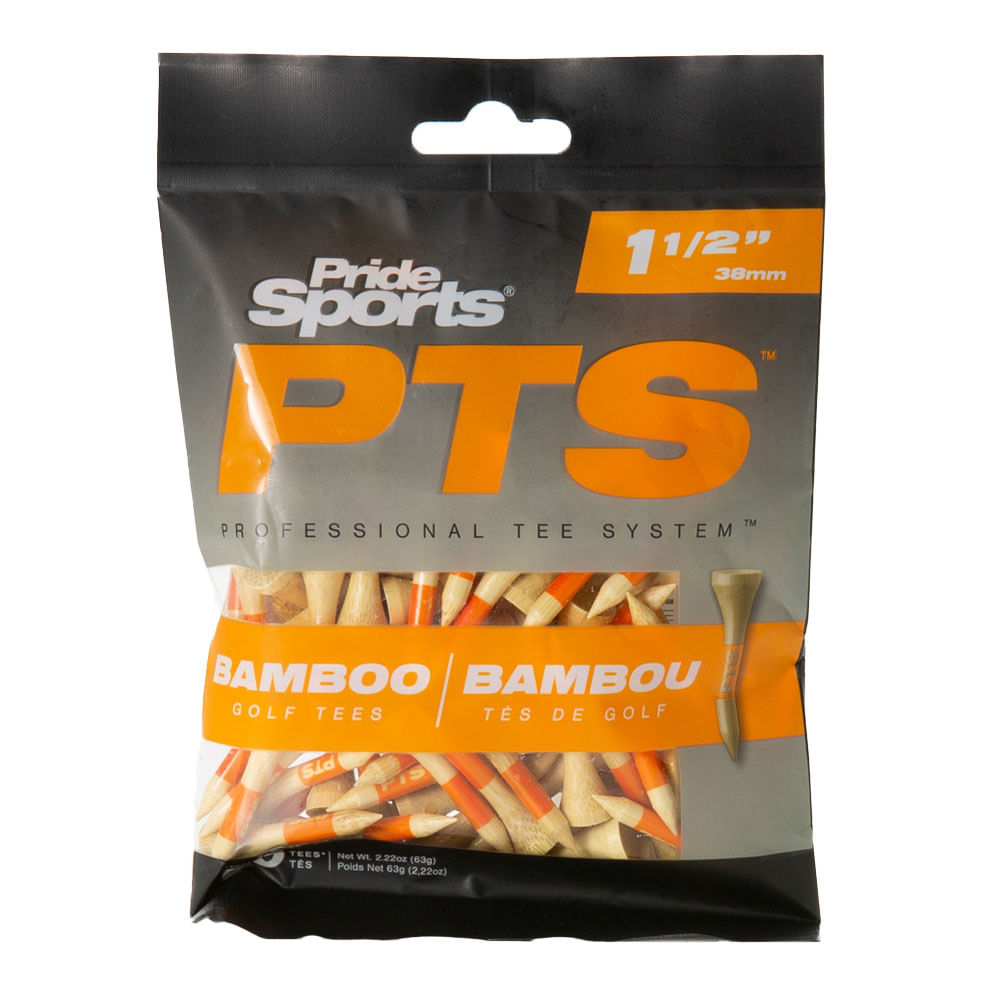 Pride PTS Bamboo Golf Tees - Orange 38mm Pride PTS Bamboo Golf Tees - Orange 38mm