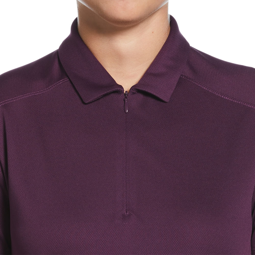 Women's Ben Hogan Ventilation Solid 1/4 Zip Polo - Picture 9 of 13