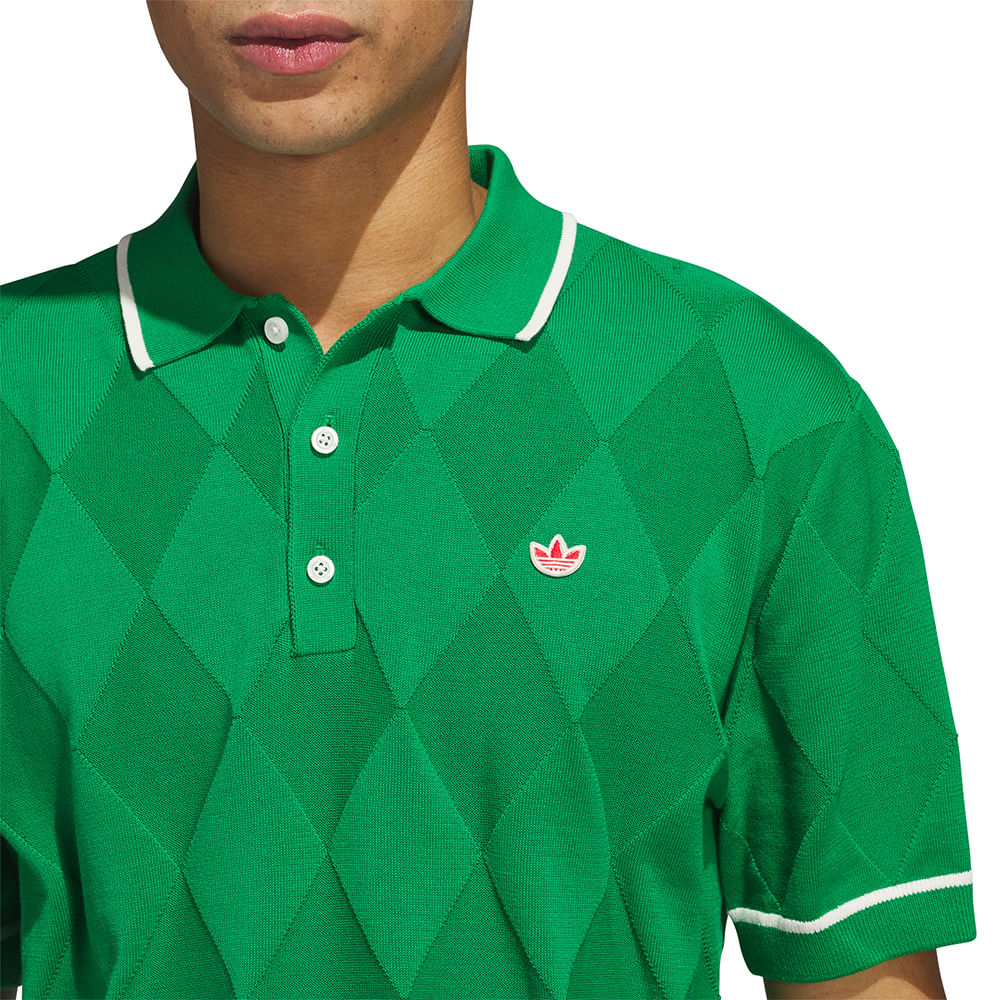 Men's adidas Originals Argyle Knit Polo - Picture 20 of 25
