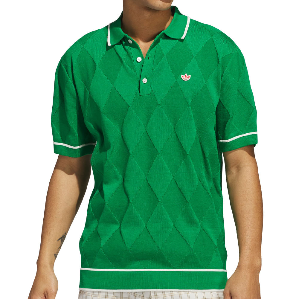Men's adidas Originals Argyle Knit Polo - Picture 22 of 25