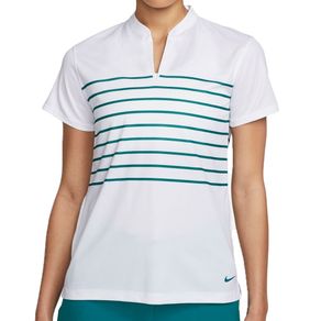 UPC 195245090470 product image for Nike Women's Dri-FIT Victory Striped Golf Polo 4050776 - Large White/Bright Spru | upcitemdb.com